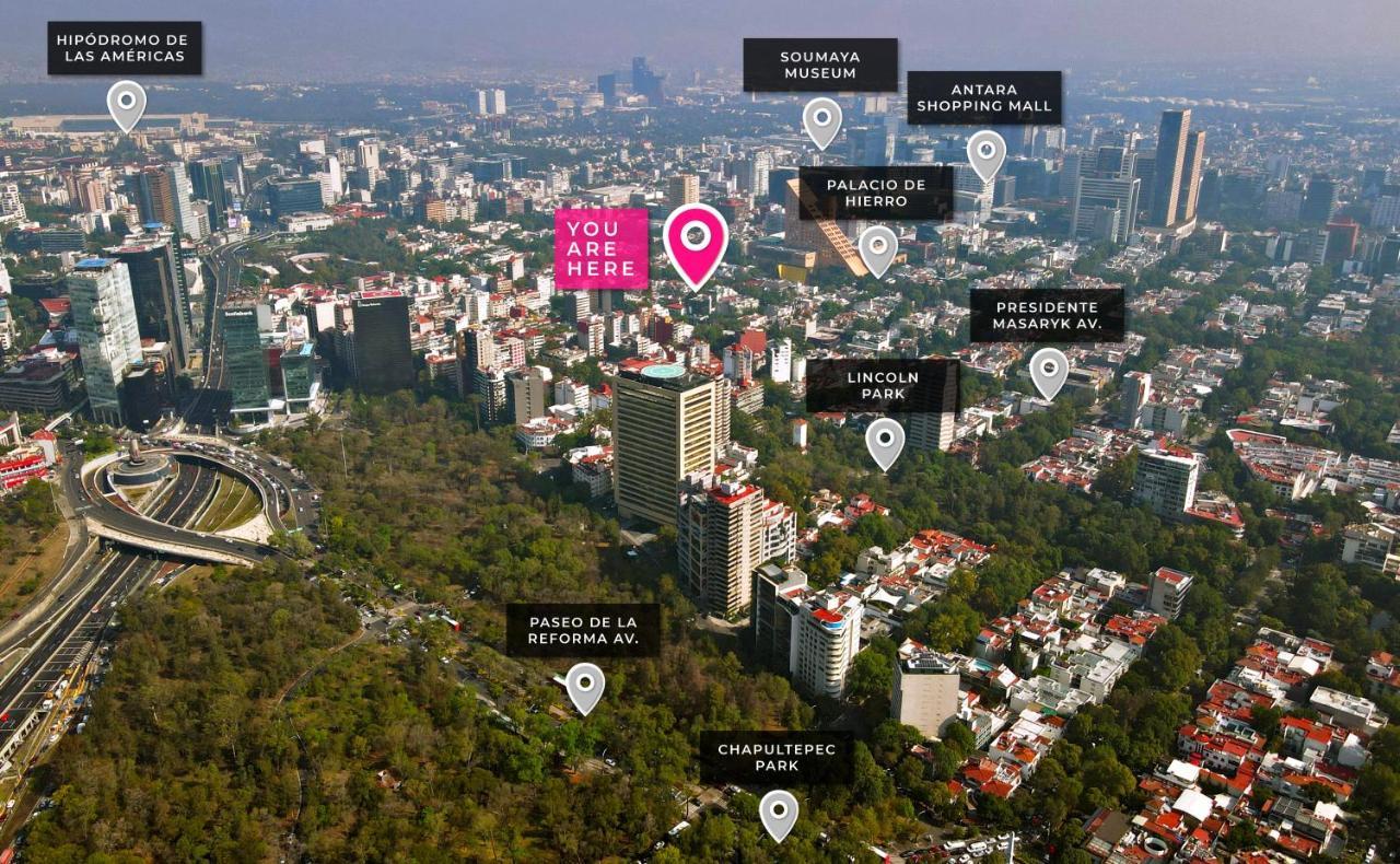 Uliv Parque Lincoln Apartment Kota Meksiko Bagian luar foto